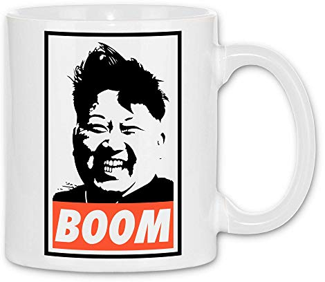 wowshirt Tasse Kim Jong-un Nordkorea Boom Rocketman, Farbe:White - White