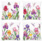 Bonhause 4er Set Kissenbezüge Frühling Blumen 45 x 45 cm Narzisse Iris Blume Garten Dekorative Kissenhülle Zierkissenbezüge für Sofa Schlafzimmer Wohnzimmer Auto Zuhause Dekoration