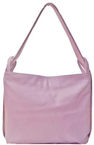 Bottega Carele Borsa Donna a spalla in vera pelle trasformabile in zaino made in Italy (Lilla)