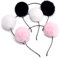 3 Stück Panda Ohren Stirnbänder Flauschige Pom Ball Kopfbedeckung Haarbänder Haarreifen für Gefälligkeiten Urlaub Cosplay Party Kostüm Haarschmuck