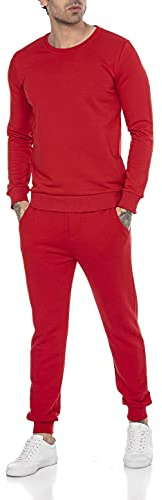Redbridge Jogginganzug für Herren Jogger-Set Trainingsanzug Sweat Basic Rot M