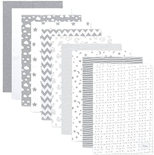 Comfy Cubs spucktücher 6 Satz große 100% Baumwolle waschlappen doppel Layered aufstoßen tücher extra saugfähig und weich für Jungen und mädchen (Grau Muster, 10er-Pack)