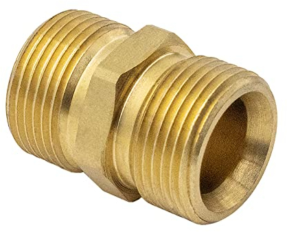 Fai Top Doppelnippel,M22-15mm Außengewinde auf M22-14mm Außengewinde,Schlauchadapter Messing Hochdruckreiniger Kupplung für Hochdruckreiniger-4500PSI