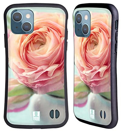 Head Case Designs Roses De Pêche Roses dans Un Vase Fleurs Coque Hybride Compatible avec Apple iPhone 13
