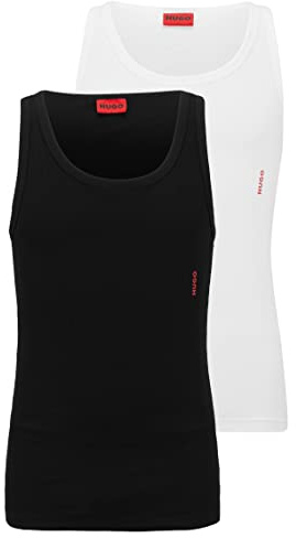 HUGO Herren Tank TOP Twin Pack Zweierpack Unterhemden aus Gerippter Stretch-Baumwolle