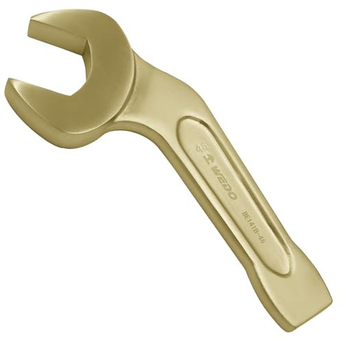 WEDO offenes Ende-Schraubenschlüssel,50mm,Nicht funkelnd Einmaulschlüssel,gebogen 45 Grad,Länge 275mm,aluminium bronze,korrosionsbeständig,BAM/FM-Zertifikat