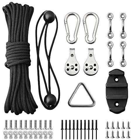 Kajak Anchor Trolley Kit - 316 Edelstahl Heavy Duty Deluxe Anchor Trolley System für Kajak, Anker Zubehör