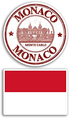 2 x 10 cm breite Monaco-Vinyl-Aufkleber – Monegasque Flagge Karte Scrapbook Design Urlaub Abenteuer Reise Aufkleber Geschenk #78650