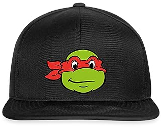 Spreadshirt Teenage Mutant Ninja Turtles Raphael Kostüm Snapback Cap, One Size, Schwarz/Schwarz