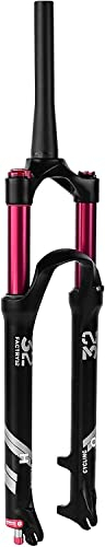 Amdieu 26 27,5 29 Zoll Fahrrad MTB Gabel, Ultralight Alloy Mountain Bike Air Fork Travel 140 mm Straight/Tapered Rohr for 1,5-2.45 Fahrrad Federgabel (Color : Tapered Manual Lock, Size : 29 inch)