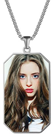 Cupimatch Dog Tag, klassische Mode Soldat Tag Anhänger militärische Tag Anhänger Herren Edelstahl Halskette kann angepasst werden Foto Name Silber…