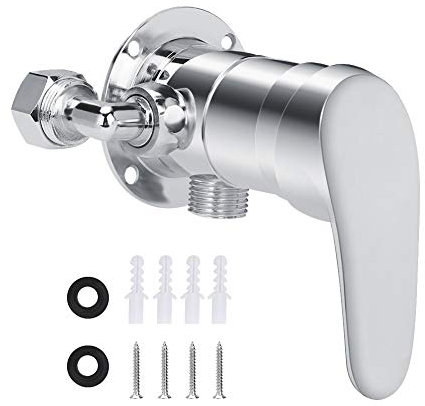 Válvulas Mezcladoras de Ducha, G1/2in Aleación de Zinc Montaje en Pared Grifo de Latón Desviador de Ducha de Baño Válvula de áNgulo en T