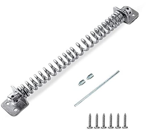 Gate Spring Closer for Wooden Gate Silver -10 (250mm) - Automatic Door Closer with Bright Zinc Plated Weather Resistant Coating, Ideal for Outdoor Usage