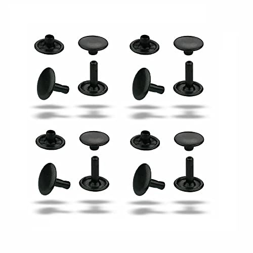 ISTA TOOLS MEGA Auswahl korrosionsbeständige Doppelkopf Hohlnieten,Doppelhohlnieten, Doppel-Nieten,zweiteilig (13 x 11 mm, Schwarz oxidiert, 250)