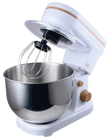 BERGNER Naturally - Amasadora de 6 Velocidades de 1200W - Tazón de Acero Inoxidable - Cabezal elevadizo para Fácil Cambio Piezas - Rotación Planetaria - Mezclado Uniforme