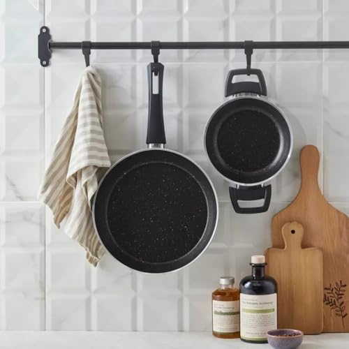 KARACA Biogranite Induction Pan Set, 2 Piece, Frying Pan & Shallow Frying Pan, Black Gold