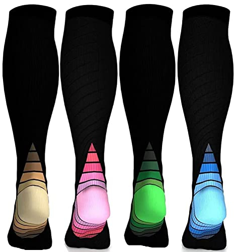 beusilay 8 Paar Kompressionsstrümpfe Damen und Herren,Kompressionssocken Stützstrümpfe (15-20 mmHg) für Laufen,Reisen,Sport,Flug,schwangerschaft,Mutterschaft,Radsport,Krankenschwestern