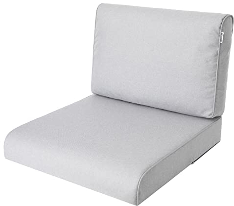 Outdoor Kissen 70x70 cm in Asche – Sitzkissen für Balkonmöbel, Hollywoodschaukel & Lounge Möbel Outdoor | Modell NEL für Garten & Terrasse
