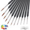 Fine Paint Brushes,Assorted Sizes Miniature Paint Brushes for Fine Detailing & Art Painting, Acrylic, Nail, Models, Watercolour, Miniatures, Oil (Black) (11)