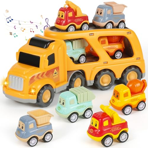 Weinsamkeit - Juguete de Garaje para niños, 5 en 1, Juguete para Camiones con Sonidos y Luces, autobús de Juguete para niños y niños, 3 4 5 años, Regalo Educativo para niños y niñas