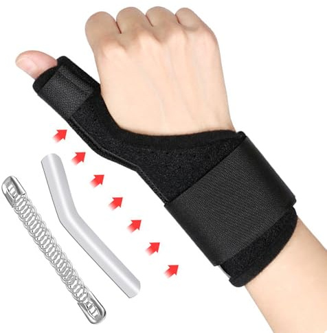 Férula Muñequera Pulgar para Manos izquierda e derecha, Inmovilizador del Pulgar Para el Túnel Carpiano, Artritis, Tendinitis y Esguinces, Férula Transpirable Para el Pulgar Con 2 Férulas Metálicas