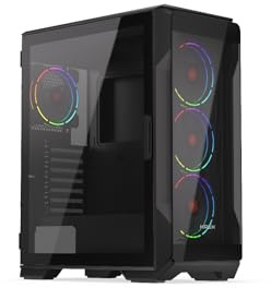 KRUX Heko Computer-Gehäuse, 4×120 mm ARGB-Lüfter enthalten; Glas, magnetisch gelagerte Front; Vorderer Anti-Faust-Filter mit Druckknopfverschluss; ATX/microATX/miniITX| KRXD001