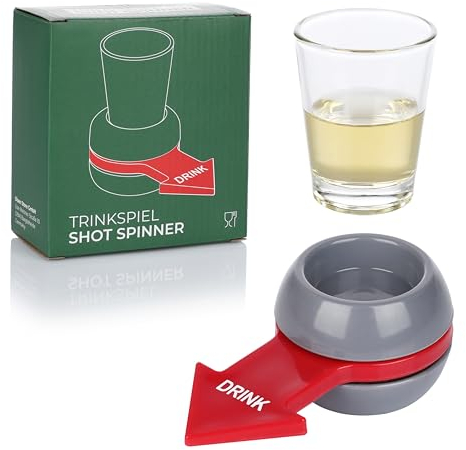 FunX Shot Spinner Party Game – Jeu de tournage amusant avec verre à shot et flèche – Jeu à boire pour les fêtes, les enterrements de vie de garçon et les réunions confortables – Quantité de