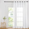 PONY DANCE Cortinas Blancas Dormitorio Translucidas con Ojales, Cortinas Salon Modernas 1 Pieza, Visillo con Aspecto de Lino para Cocina Comedor, 200x220cm