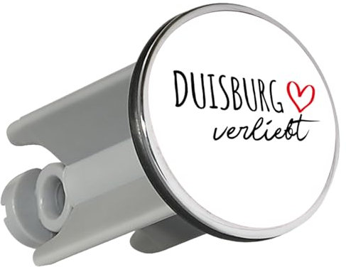 Huuraa Waschbeckenstöpsel Duisburg verliebt Geschenk Stopfen 4cm höhenverstellbar 6,5 bis 8,5cm Duisburg Geschenkidee