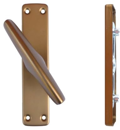 Maniglia Cremonese Finestra in Alluminio Anodizzato - Maniglie per Finestre in legno - Colore Bronzo, Dotata di 4 Viti per legno, 1 Pezzo (Gioco 3)