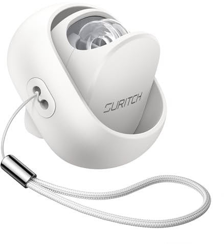 SURITCH Case Compatible with Loop Earplugs, 360° Rotatable Carrying Case with Lanyard, Anti-Fall Storage Container Box for Earplugs & Accessories (White)