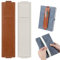 2Pcs Elastic Pen Holder for Notebook, Adjustable Pen Sleeve Pouch, PU Leather Pencil Case with Adjustable Band, Pencil Holder Case for Bible, Notebook, Planners, Binders and Books (Brown, Beige)
