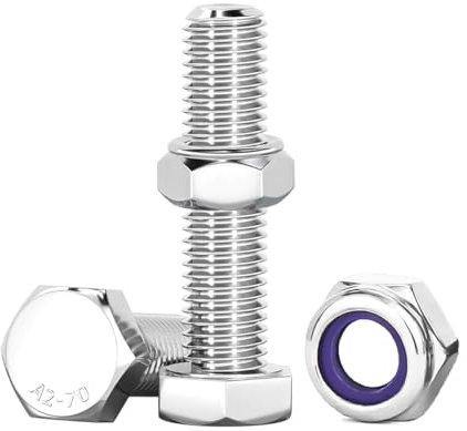 Drenky M8x35mm Sechskantschrauben Bolzen und Muttern Set Edelstahl A2 V2A Schrauben Muttern Set Sechskantschrauben M8 für Möbel, Autos, Fahrräder, Schiffe, 3D-druck, 10 Stück