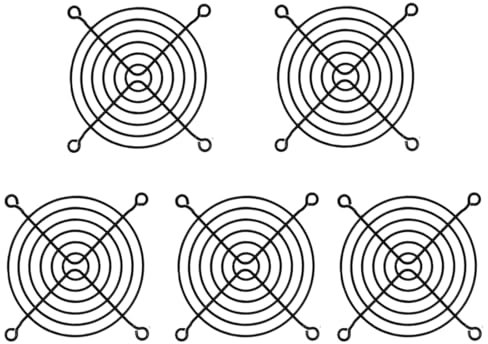 Griglia in Metallo, 5 Pezzi Griglia di Protezione per Ventola, Ventole da 120 x 120 mm Griglia Della Ventola di Raffreddamento, Protezione per Griglia in Metallo, Griglia Protettiva per Ventola