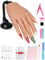 Veikmv Nail Silicone Practice Hand For Acrylic Nails Training Fake Hand Nail Art Practice Tools Hand Tattooed Nail Jewelry Showcase Supplies Manicure Beginners suits