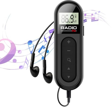 Radio FM Recargable - Radio FM Bolsillo Recargable para Personas Mayores,Radio Portátil con Excelente Recepción, Radio Liviana para Viajes Y Jogging