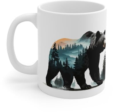 Mug Ours Sauvage – Tasse Céramique 325ml avec Design Forêt – Cadeau Nature et Aventure Mug Size 11oz