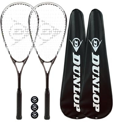 Dunlop Biotec Ti Twin Squash Racket Set (Biotec Set Including 3 Balls)