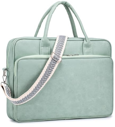 SUCIKORIO Laptoptasche Damen Leder 15,6 Zoll, Wasserdicht Arbeitstasche Damen Elegant Lehrertasche Groß Laptop Aktentaschen Leder Mit Vielen Fächern Briefcases für Arbeit, Schul, Büro, Frauen