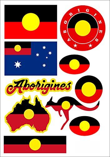 Daged Aborigines Aufkleber Karte 10 Stück - PKW Auto Motorrad Biker Flagge Fahne Vinyl AK