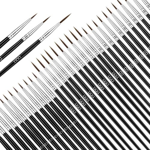 90Pcs Thin Detail Paint Brushes Fine Tip Paint Brushes Set Liner Brush for Painting Small Painting Brush for Crafts (Black)