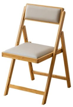 PALE Bambus Klappstuhl,Esszimmerstuhl,Relaxsessel,Polsterstühle(Original Wood Colour)