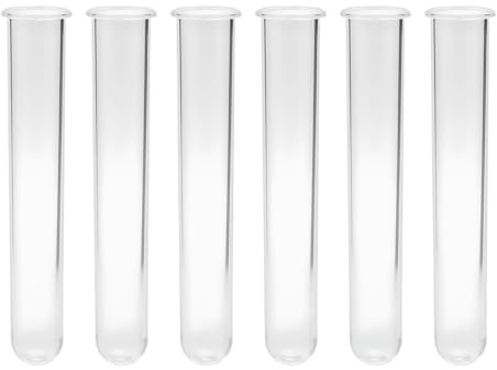 6 Stück Acryl Kunststoff, Reagenzglas, Transparente Reagenzglas Kunststoff 12cm, Reagenzglas Vase Wiederverwendbar für Labor Chemie 、Biologie、Schule 、Diy Hochzeit 、Loristik Gewürze、Deko Vase