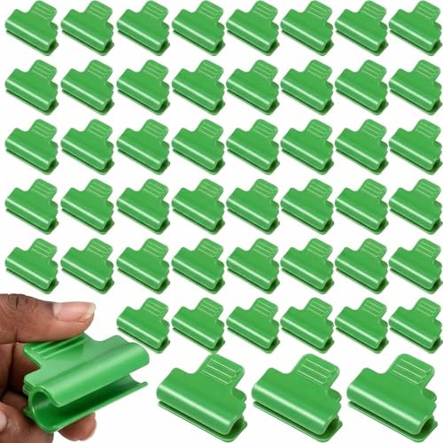 Gefaps Pinzas para invernadero (50 unidades, 8 mm), color verde | Clip de túnel para invernaderos de 8 a 9 mm. Clips para plantas para fijación segura de plantas en horticultura.