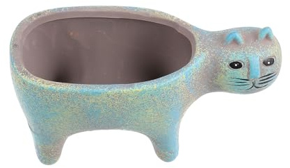 Toddmomy Maceta de Cerámica Forma de Gato para Suculentas y Cactus, Diseño Creativo y Único, Adecuado para Interiores como Oficina o Escuela
