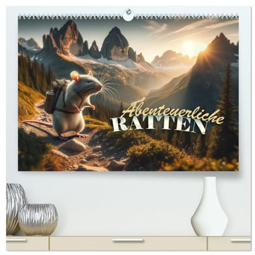 Abenteuerliche Ratten (hochwertiger Premium Wandkalender 2026 DIN A2 quer), Kunstdruck in Hochglanz: Jeden Monat KI-generierte Ratten in abenteuerlichen Szenen (CALVENDO Tiere)