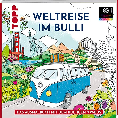 Colorful World - Weltreise im Bulli: Das offizielle Ausmalbuch mit dem kultigen VW-Bus (Colorful World (Ausmalbücher))