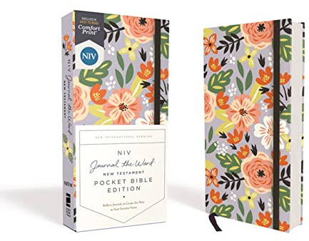 NIV, Journal the Word New Testament (Perfect for Note-Taking), Pocket Bible Edition, Hardcover, Floral, Red Letter, Comfort Print (NIV Journal the Word Bible)