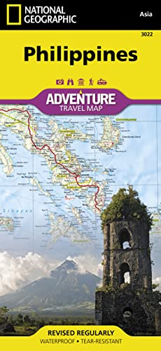 Philippines Adventure Map by National Geographic – Waterproof Travel Map with Islands, Roads & Dive Sites – Foldable Map for Manila, Palawan, Cebu, Boracay & Luzon (National Geographic Adventure Map)