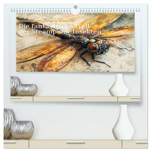 Die fantastische Welt der Steampunk-Insekten (hochwertiger Premium Wandkalender 2026 DIN A2 quer), Kunstdruck in Hochglanz: Zahnräder und Dampf im kleinen Stil (CALVENDO Tiere)